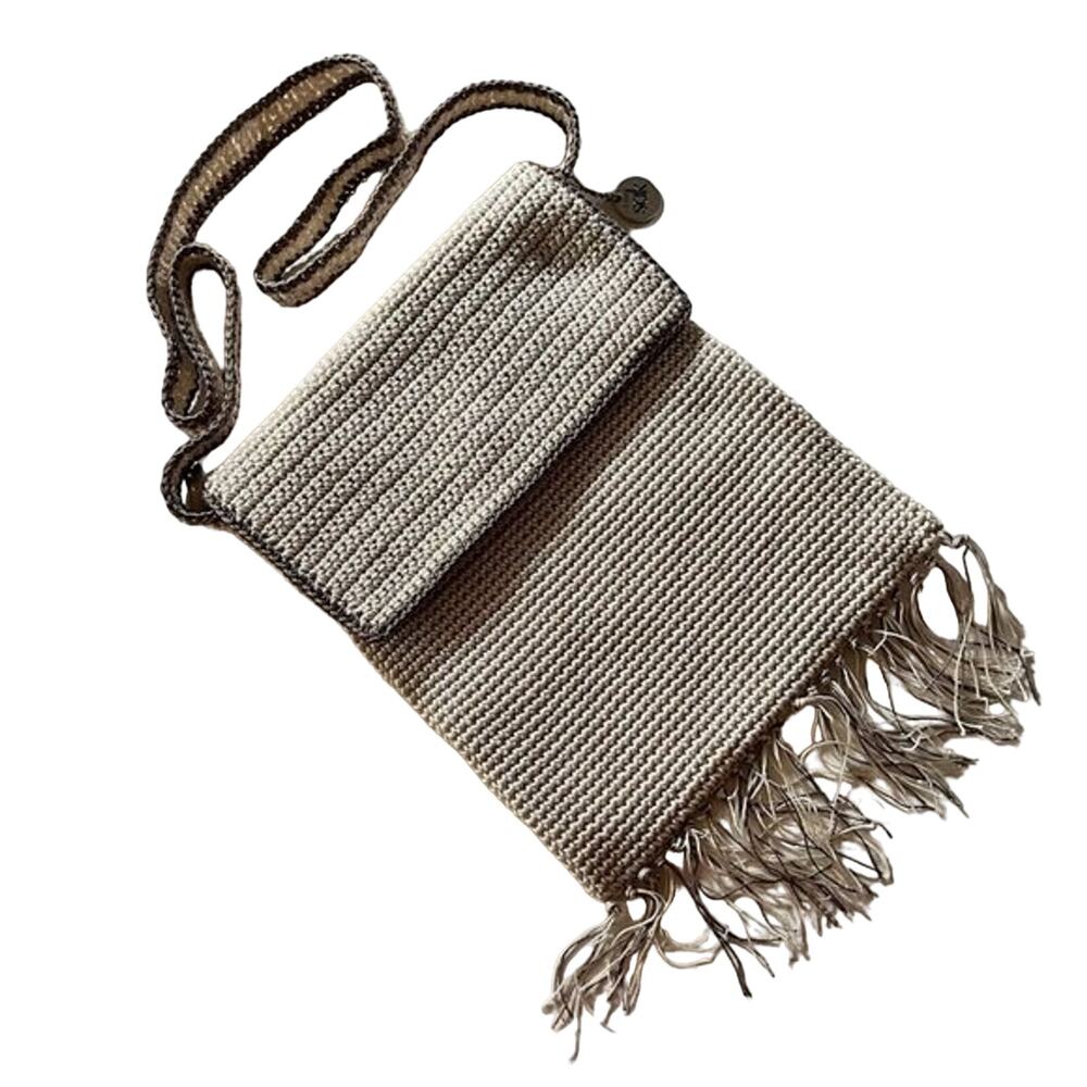 The Sak Cream Crochet Crossbody Mini‎ Bag